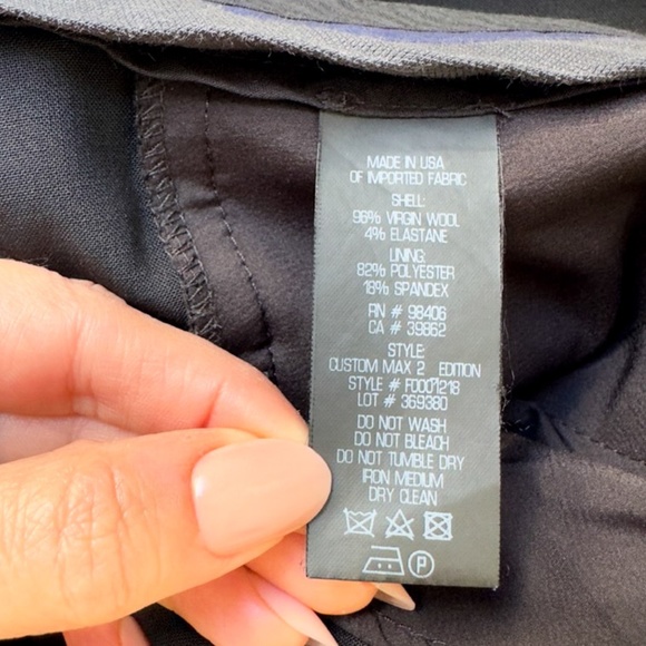 THEORY Custom Max 2 Stretch Wool Blend Trouser Pants Black Size 10 - Picture 8 of 13